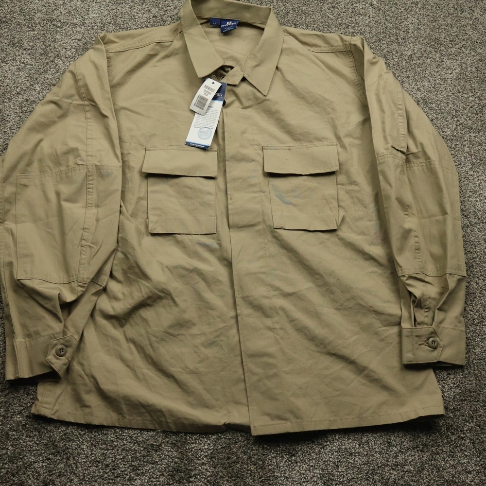 Propper Shirt Men's XL/L Khaki Button Up Long Sleeve 2 Pocket NWT Workwear